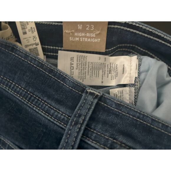Madewell NWT High-Rise Slim‎ Straight Jeans in Bryston Wash Size 23 MSRP $98 - Picture 6 of 8
